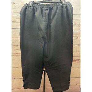 Blair large black cropped pants‎ with elastic waist - 3122